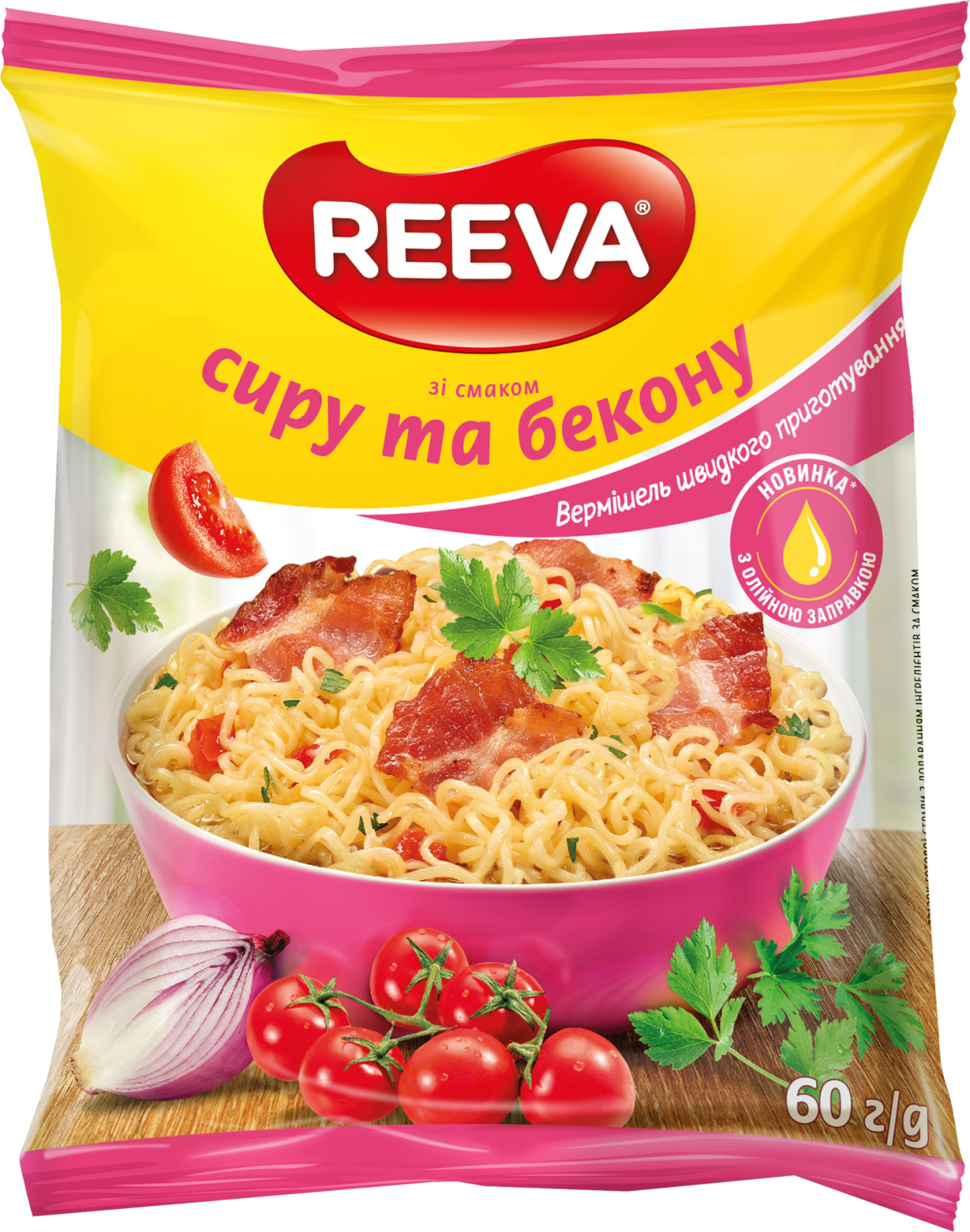Instant noodles 60g CHEESE AND BACON flavour